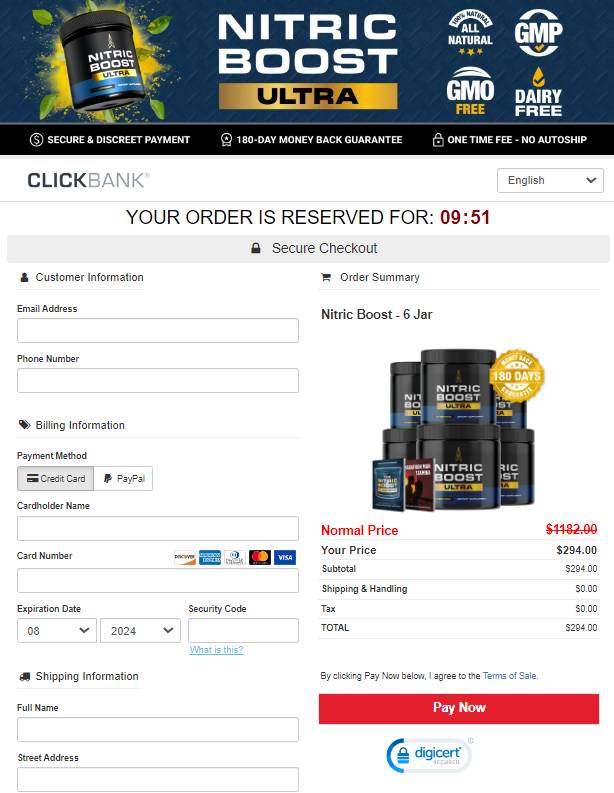 Nitric Boost Ultha Official Website Secure Order Page